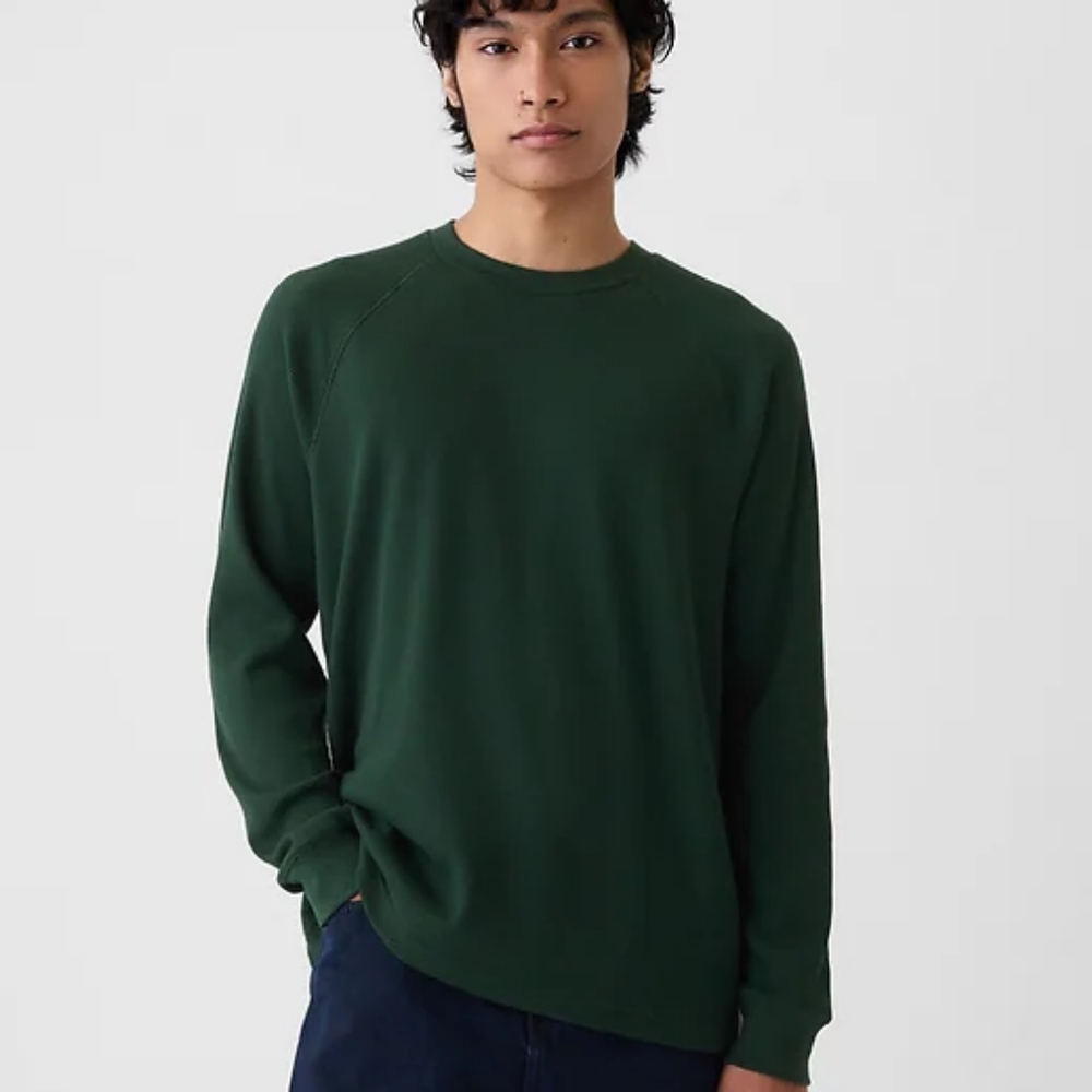 GAP Waffle-Knit Raglan T-Shirt Green Mens Small